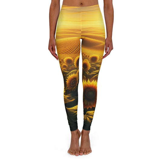 Golden Solstice Blossom - Leggings