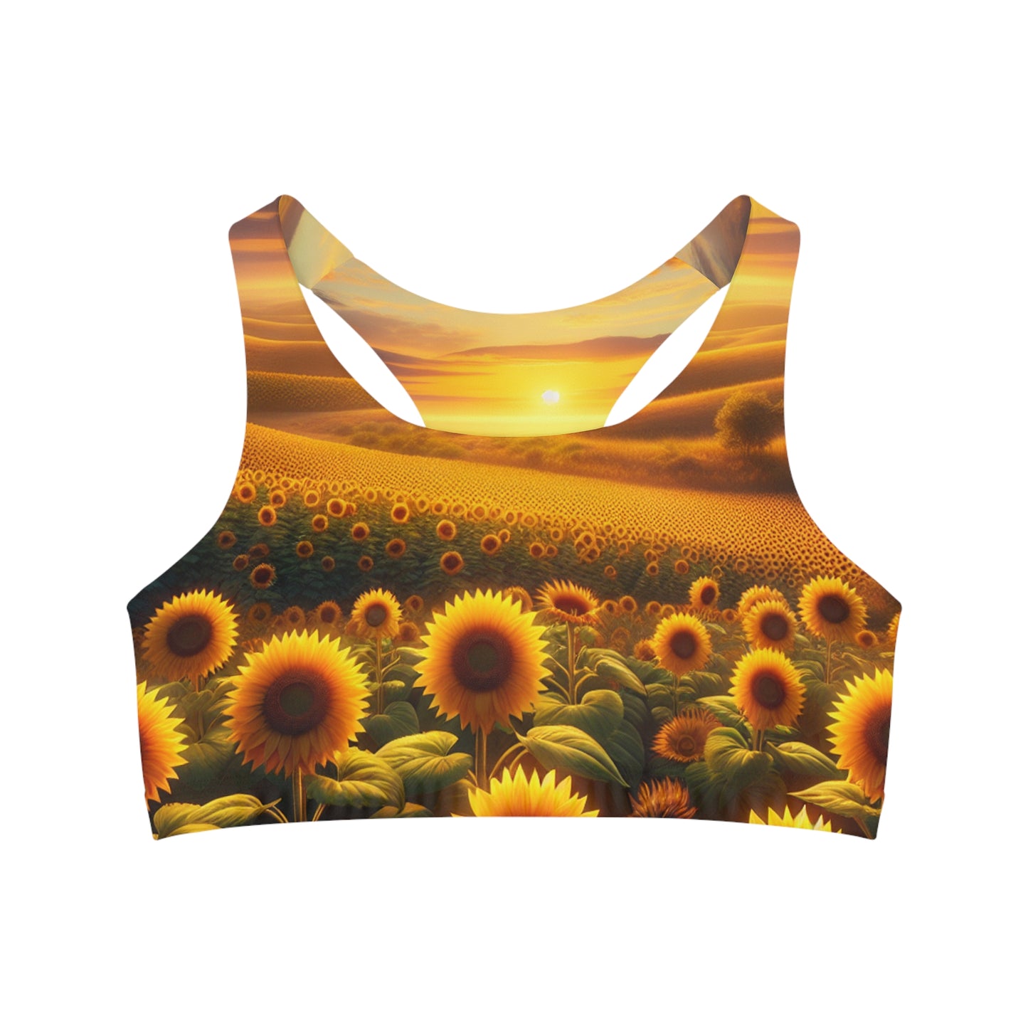 Amber Sunflower Expanse - Sports Bra