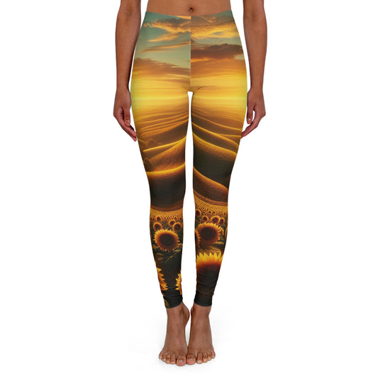 Amber Waves and Sunflower Blaze Sunrise - Leggings