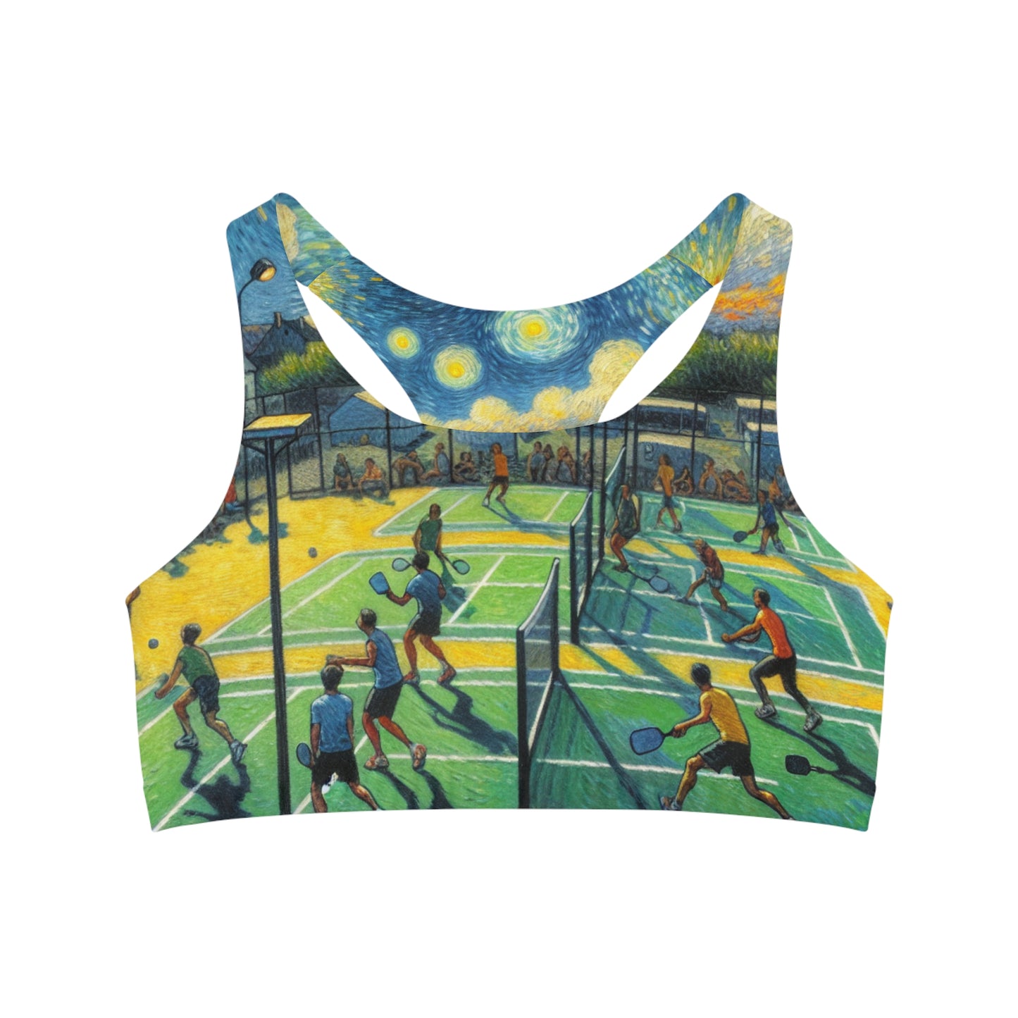 Starry Pickleball Night Cascade - Sports Bra
