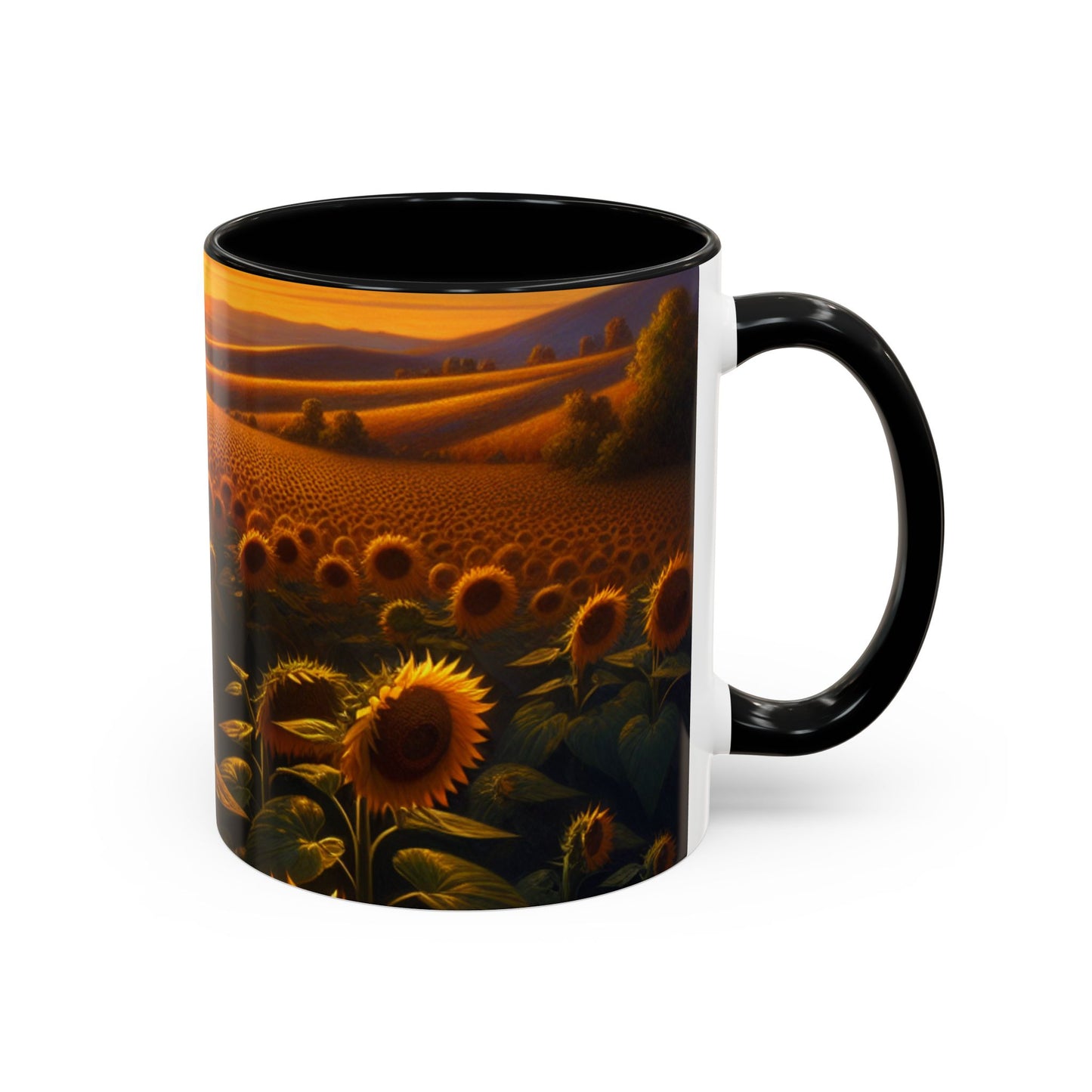 Golden Sunset Sunflower Serenade - Mugs