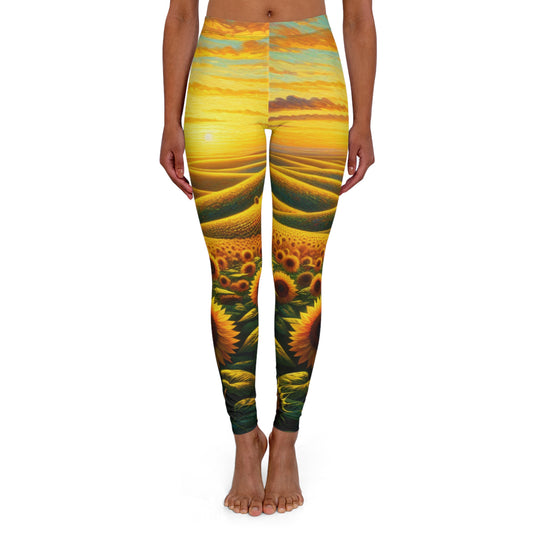 Sunset Serenade in Sunflower Valleys - Leggings