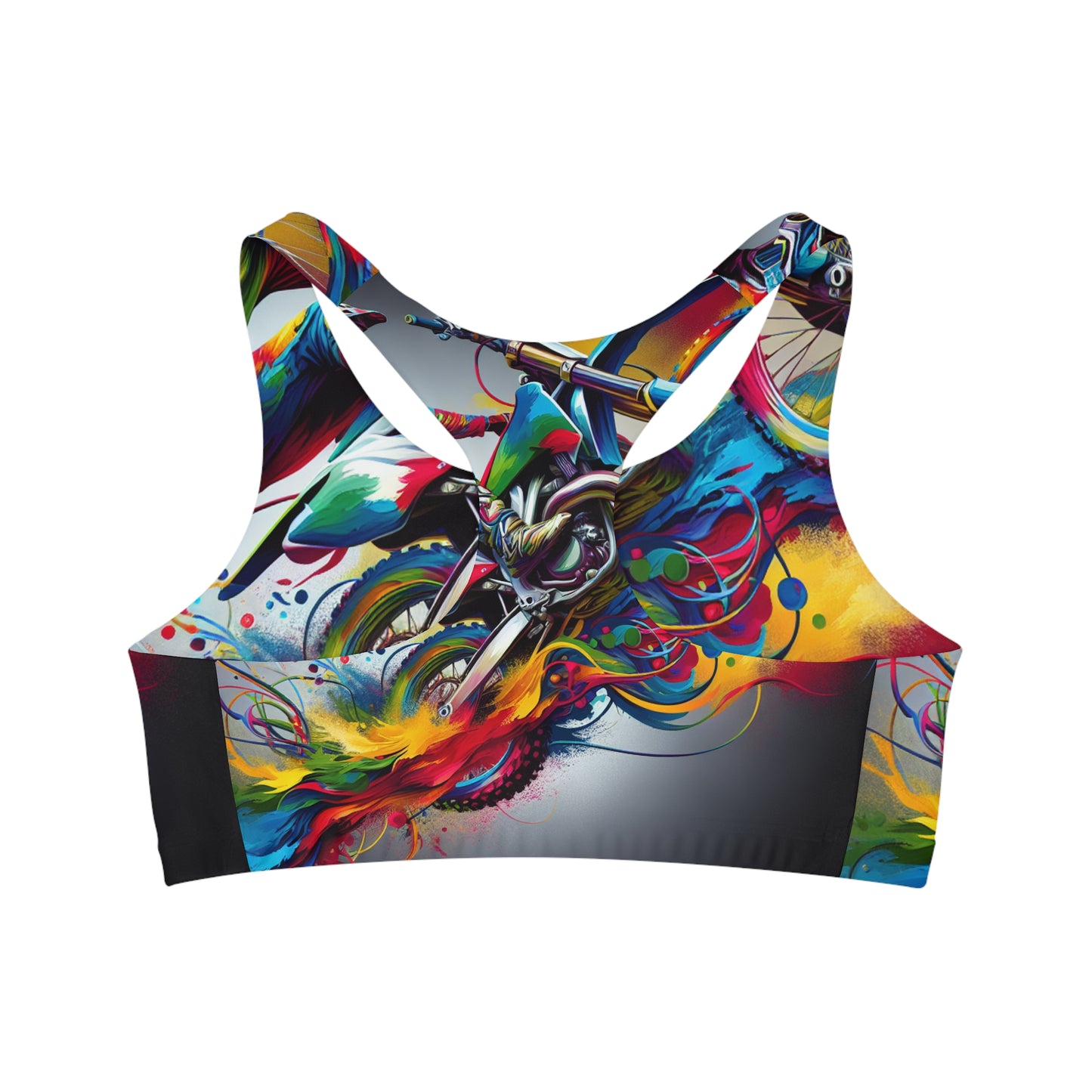 Chromatic Velocity Moto Art - Sports Bra