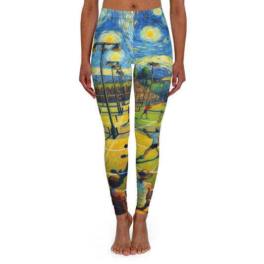 Starry Tennis Night Whirls - Leggings