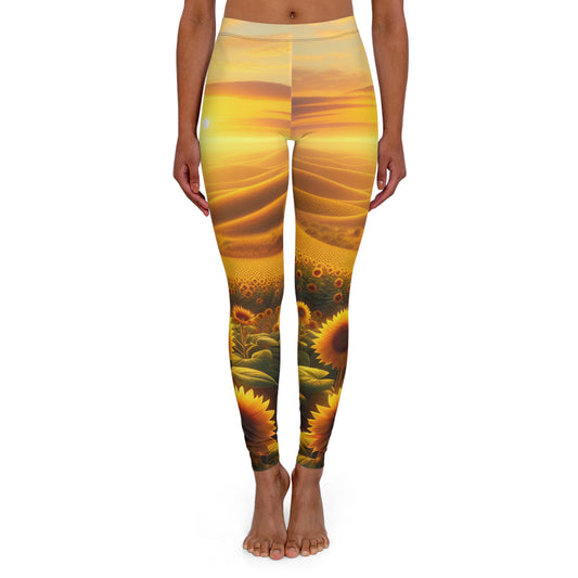 Amber Sunflower Expanse - Leggings