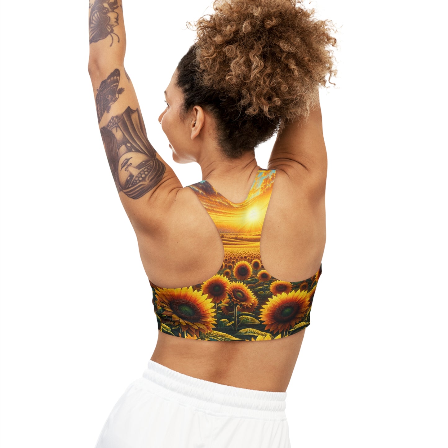 Amber Sunflower Serenade - Sports Bra