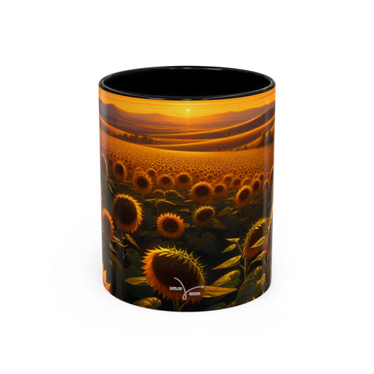 Golden Sunset Sunflower Serenade - Mugs