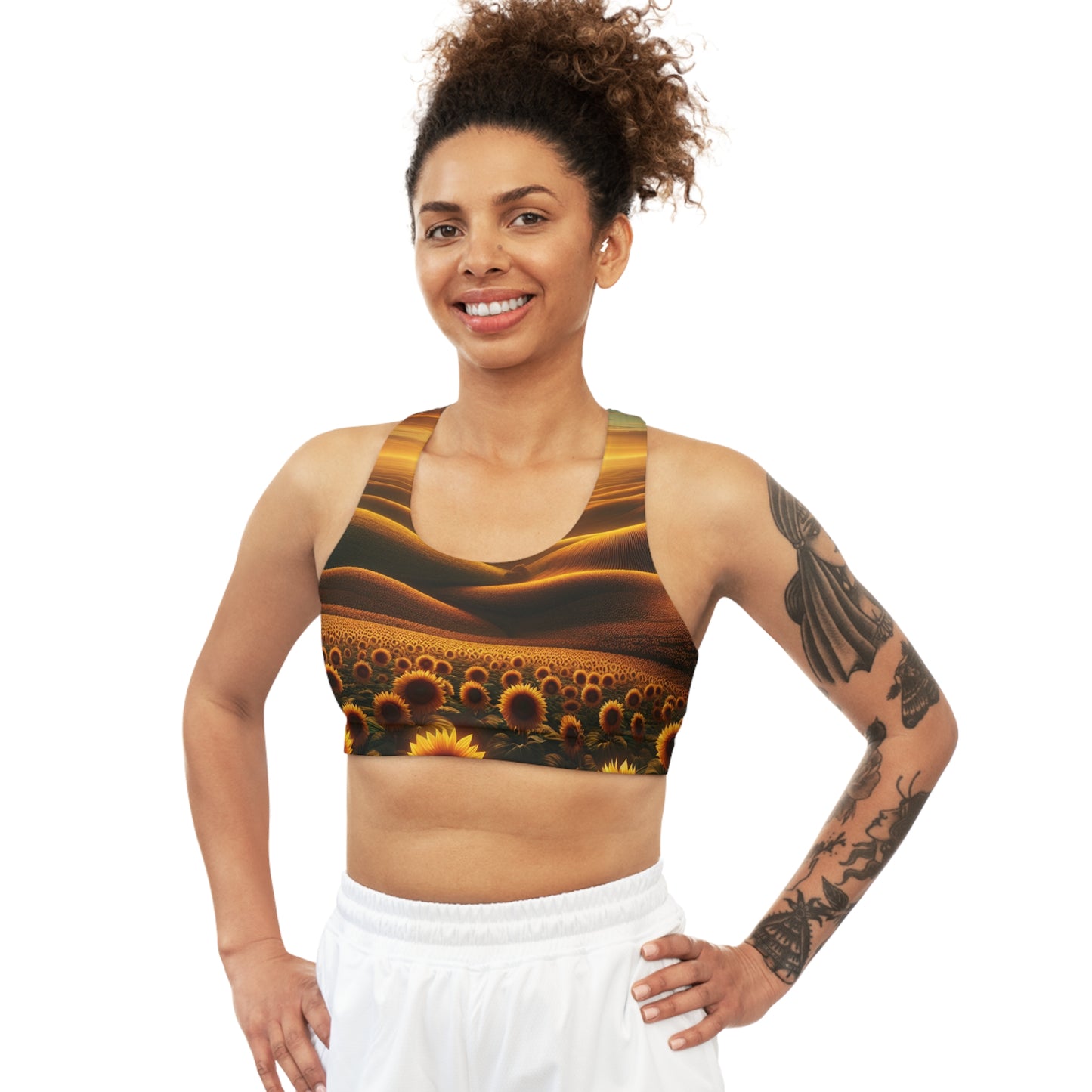 Amber Waves and Sunflower Blaze Sunrise - Sports Bra
