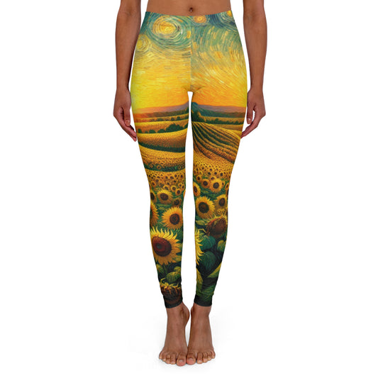 Sunflower Serenade at Dusk - Leggings