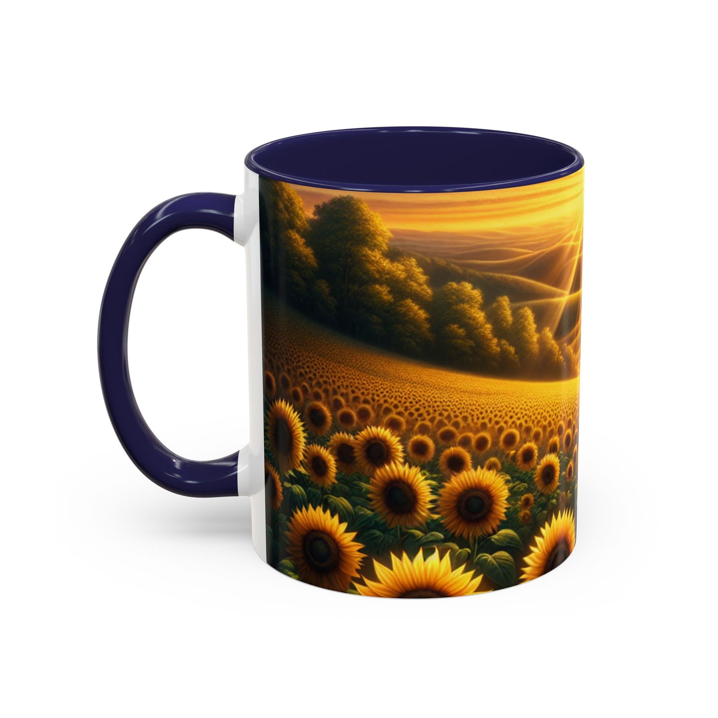 Amber Radiance Sunflower Seascape - Mugs