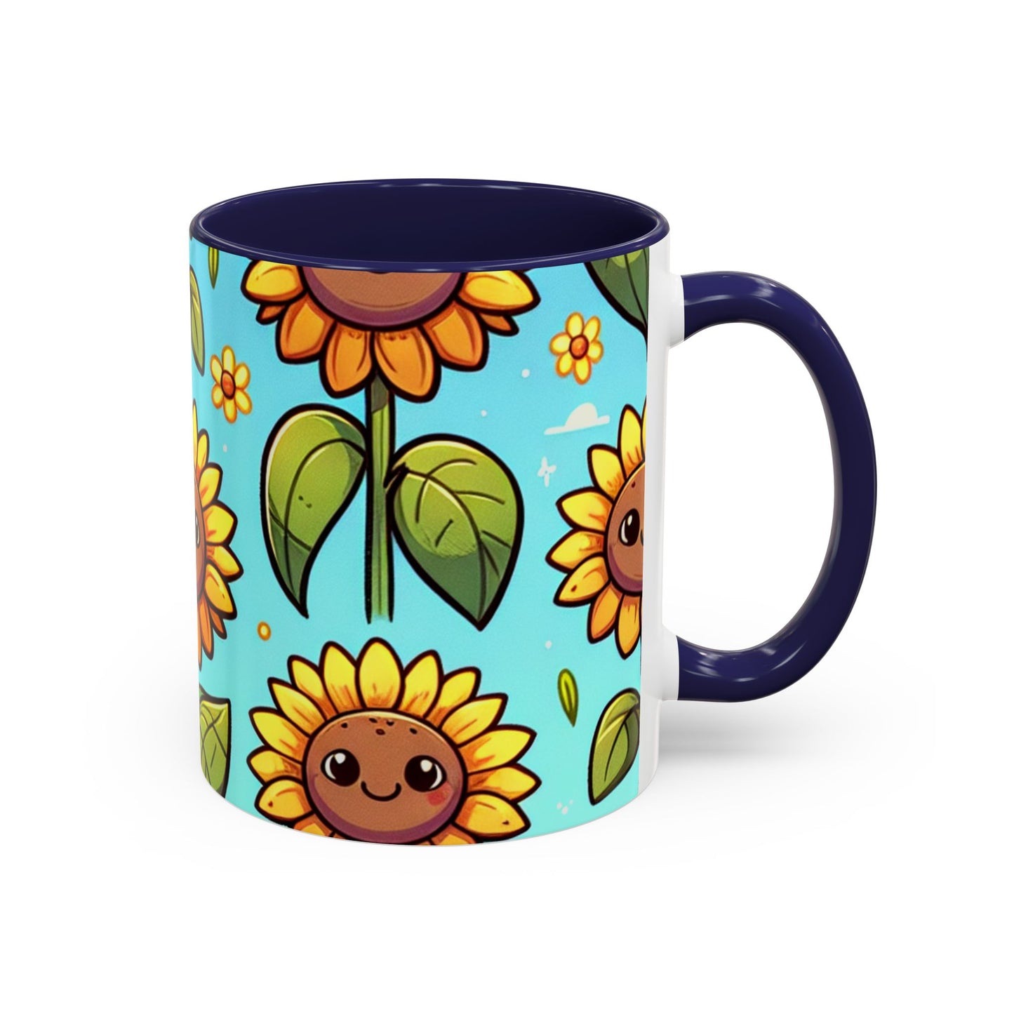 Cheerful Sunflower Smiles Pattern - Mugs