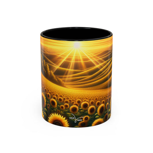 Amber Radiance Sunflower Seascape - Mugs