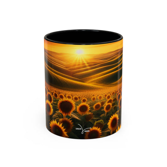 Sunrise Serenade in Sunflower Valleys - Mugs
