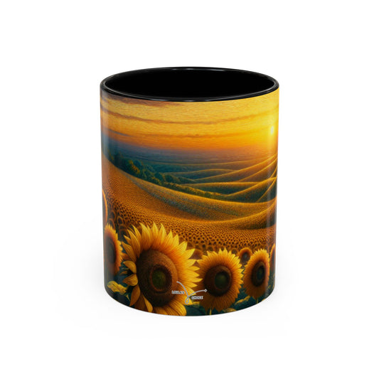 Sunset Serenade in the Sunflower Fields - Mugs