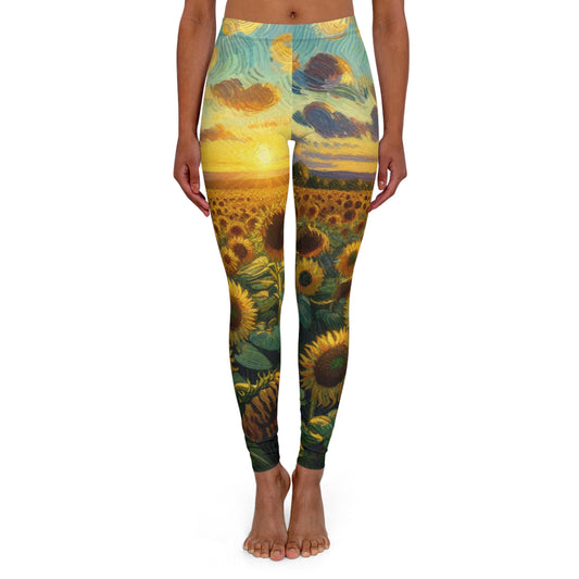 Sunflower Serenade at Dusk - Leggings