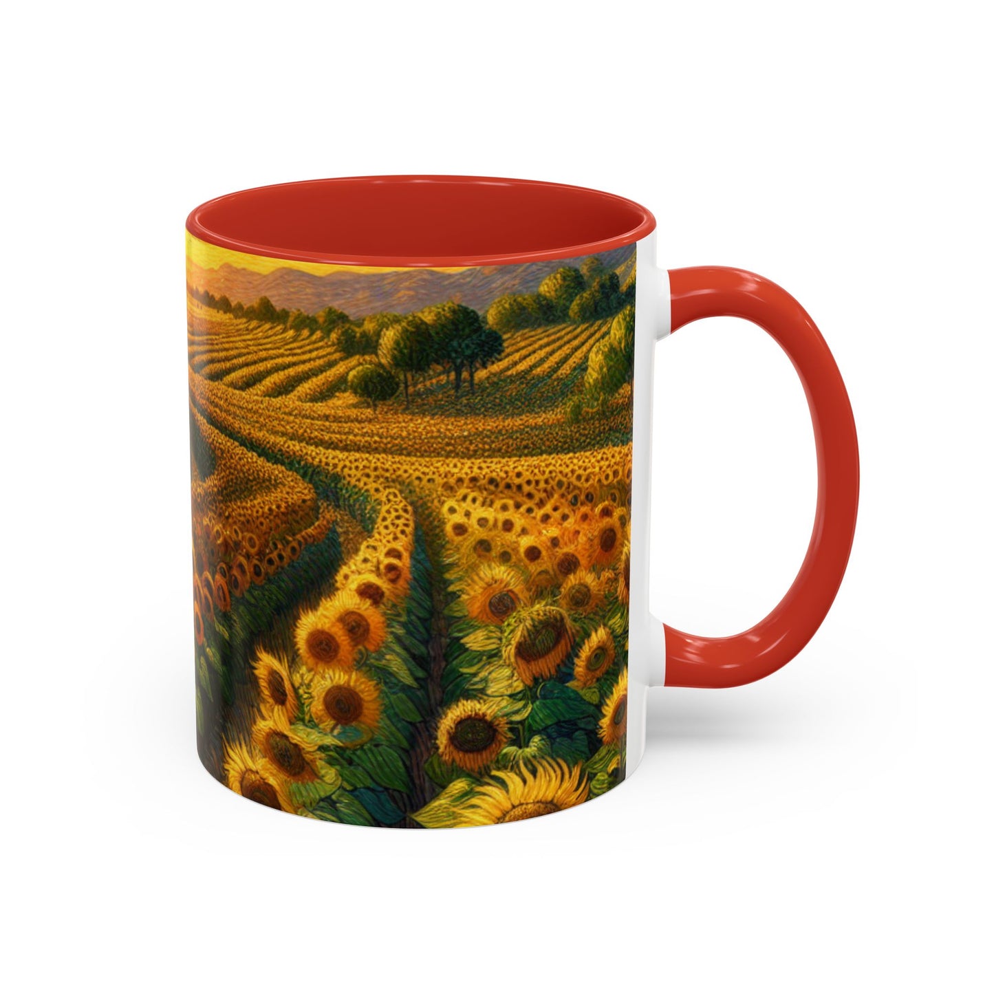 Sun-drenched Van Gogh-inspired Sunflower Spiral - Mugs