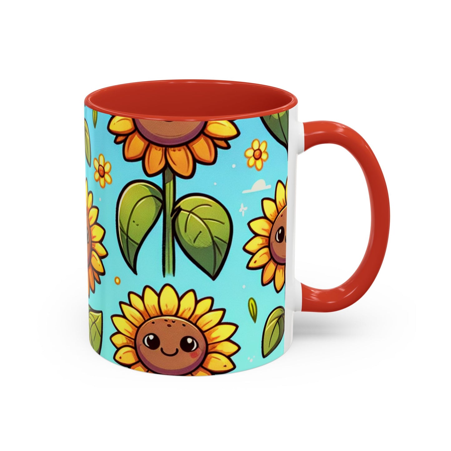 Cheerful Sunflower Smiles Pattern - Mugs