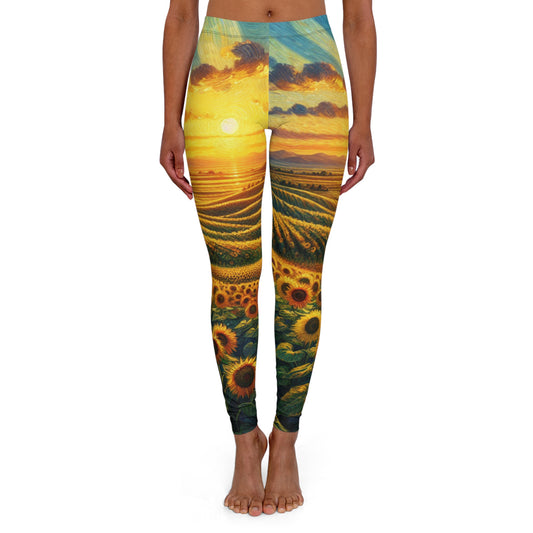 Sunset Serenade in Sunflower Valleys - Leggings