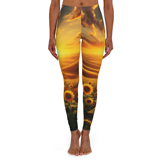 Sunset Serenade in Sunflower Valleys - Leggings