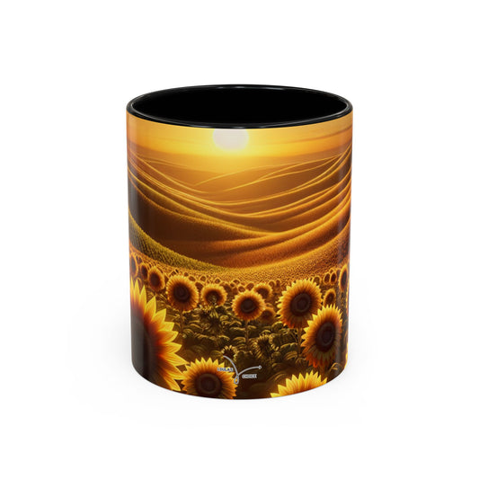 Golden Hour Sunflower Waves - Mugs