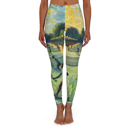 Starry Pickleball Court Whirl - Leggings