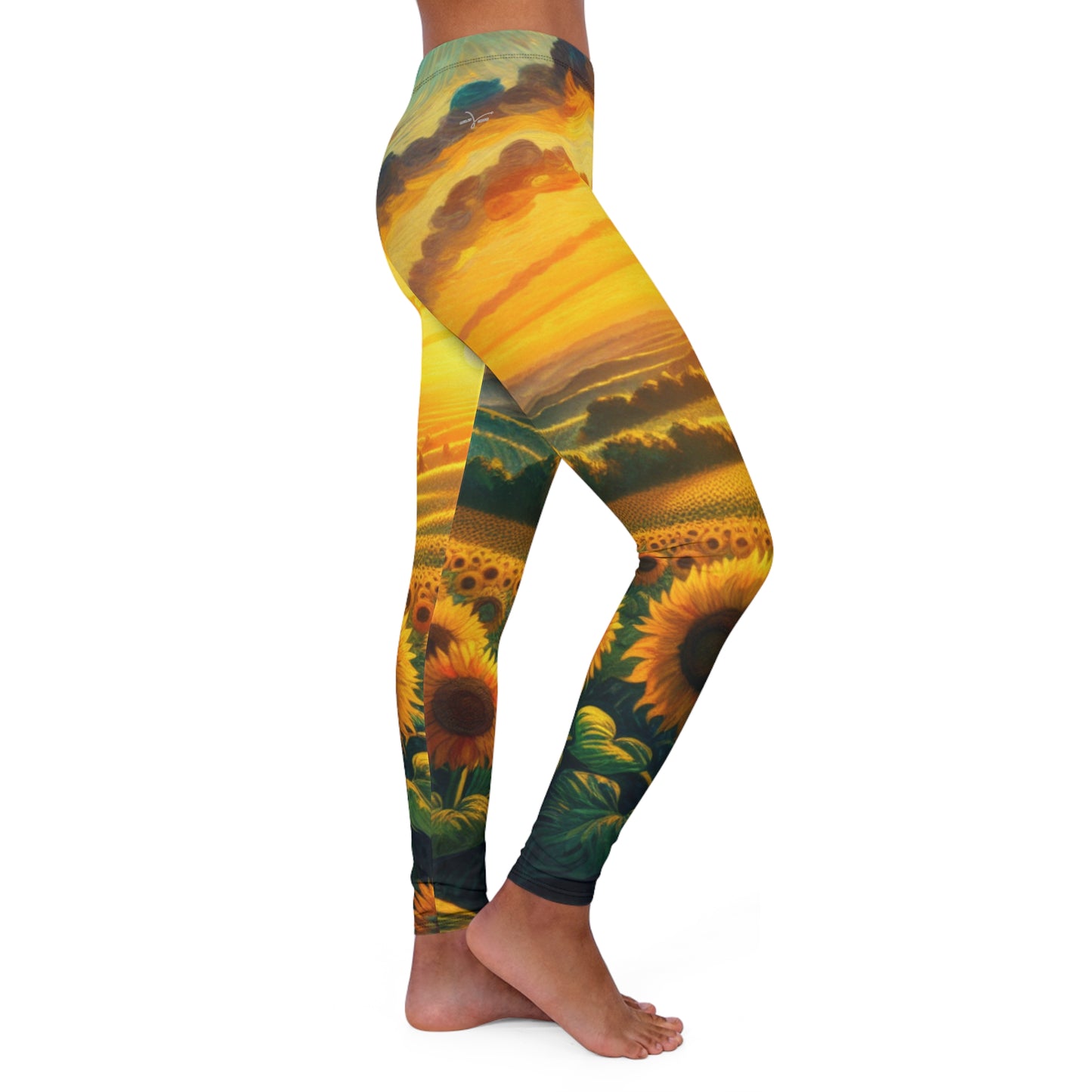 Golden Sunrise Sunflower Fields - Leggings