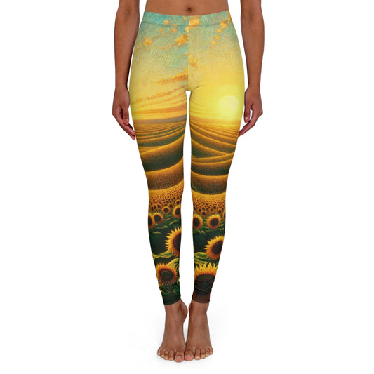Sunset Harmony Sunflower Fields - Leggings