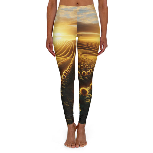 Golden Horizon Sunflower Symphony - Leggings